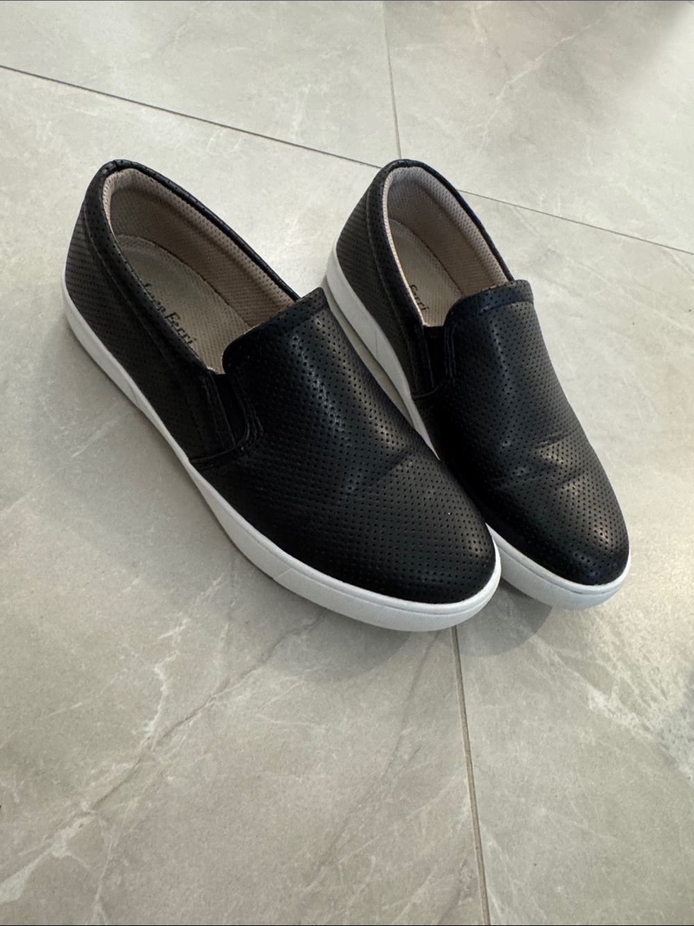 Black Slip-On Perforated Casual Sneakers - Women
